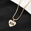 Brass Angel Number Pendant Necklaces & Alloy Pendants Sets SJEW-P005-01G-2