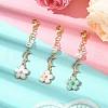 3Pcs 3 Colors Flower Alloy Enamel Pendant Decorations HJEW-JM02135-2