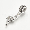 Alloy Rhinestone European Dangle Charms MPDL-Q208-091B-1