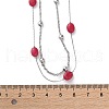 304 Stainless Steel & Dyed Natural Malaysia Jade Double Layer Necklaces for Women NJEW-A045-19P-5