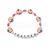 Teachers' Day Acrylic Beads Stretch Bracelets for Women BJEW-TA00609-2
