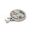 304 Stainless Steel with Paua Shell Pendants STAS-G268-02T-P-3