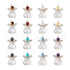 Fashewelry 16Pcs 8 Styles Natural & Synthetic Mixed Gemstone AB Color Acrylic Pendants G-FW0001-37-11