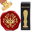 Brass Wax Seal Stamp with Wood Handle AJEW-WH0412-0289-1