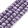 Dyed Natural Sesame Jasper Imitation Charoite Beads Strands G-C179-B01-01-1