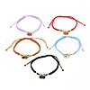 Adjustable Natural Gemstone Braided Bracelets BJEW-JB07026-1