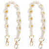 Polyester Woven Flower Wrist Strap Lanyard HJEW-WH20010-03G-01-1