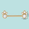 304 Stainless Steel Crystal Rhinestone Barbell Nipple Rings WG5DFA5-21-1