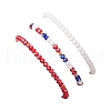3Pcs 3 Styles Electroplate Glass Beads & Glass Seed Bead Stretch Bracelet Set BJEW-TA00595-5