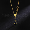304 Stainless Steel Multi Heart Pendant Necklaces for Women FS-WGC7B42-01-1