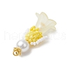 Glass Seed Beaded Flower Figurine Pendants PALLOY-MZ00686-01-4