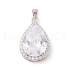 Rack Plating Brass Micro Pave Cubic Zirconia Pendants ZIRC-I066-03P-01-1