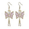 Butterfly Faceted Bicone Glass Beads Snowflake Dangle Earrings EJEW-MZ00429-04-2
