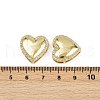 Heart Brass Micro Pave Clear Cubic Zirconia Slide Charms KK-S526-29G-3