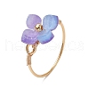 Plastic and Copper Wire Wrapped Finger Ring for Women RJEW-JR00880-4