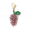 Glass Seed Beaded Grape Pendant Decoration HJEW-MZ00158-3