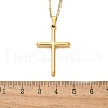 304 Stainless Steel Cross Pendant Cable Chain Necklaces NJEW-S442-05G-5