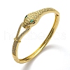 Green Cubic Zirconia Snake Hinged Bangle BJEW-B054-12G-1