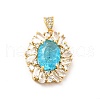 Brass Micro Pave Clear Cubic Zirconia Pendants KK-I695-015B-1