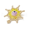Glass Seed Beaded Star Pendants PALLOY-MZ00624-04-4