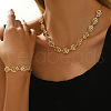 Brass Vortex Link Chain Bracelets & Necklaces Sets for Women FS-WG9AED4-01-1