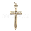 Brass Micro Clear Cubic Zirconia Pendants ZIRC-F120-038G-2