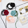 FIBLOOM 6Pcs 6 Colors Velvet Flower Collar Choker Necklaces Set NJEW-FI0001-09-7