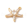Brass Micro Pave Clear Cubic Zirconia Pendants KK-M294-09G-2