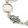 Antique Silver Plated Alloy Link Chain Bracelet Making MAK-K023-02B-AS-3