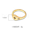 Flat Round with Star Pattern 304 Stainless Steel Micro Pave Clear Cubic Zirconia Finger Rings FS-WG7CEF6-01-5