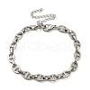 304 Stainless Steel Oval Link Chains Bracelets for Men & Women BJEW-D042-22B-P-1
