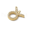 Ion Plating(IP) 304 Stainless Steel Micro Pave Cubic Zirconia Charms STAS-Z107-09G-03-2