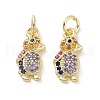 Brass Micro Pave Cubic Zirconia Pendants KK-E068-VF120-2