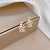 304 Stainless Steel Micro Pave Clear Cubic Zirconia Stud Earrings FS-WG39094-02-1
