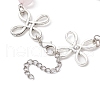 Alloy Natural Rose Quartz Link Bracelets for Women BJEW-JB11684-01-4
