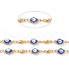 Enamel Hamsa Hand with Evil Eye Link Chains CHS-G023-02G-01-2