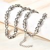 304 Stainless Steel Oval Infinity Link Chain Necklaces for Women Men NJEW-K249-20B-P-1