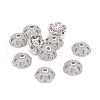 Eco-Friendly 6-Petal Flower Brass Micro Pave Cubic Zirconia Bead Caps ZIRC-M098-01P-FF-2