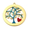 304 Stainless Steel Enamel Pendants STAS-S163-17G-1