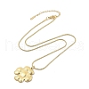 304 Stainless Steel Flower Pendant Round Snake Chain Necklaces NJEW-H044-07G-2