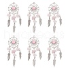 Natural Rose Quartz Dream Catcher Pendants PALLOY-MZ00709-02-1