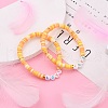 Polymer Clay Heishi Beads Stretch Bracelets BJEW-JB05711-6
