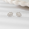 Vintage Style Lotus 925 Sterling Silver Stud Earrings OR1153-2