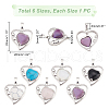   6Pcs 6 Style Natural & Synthetic Gemstone Pendants G-PH0001-80-6
