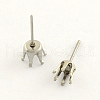 304 Stainless Steel Post Stud Earring Settings STAS-R063-58-1