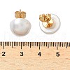 304 Stainless Steel Plastic Imitation Pearl Stud Earrings EJEW-R030-01G-02-5