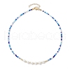 Boho Glass Beads & Shell Pearl Beaded Necklaces NJEW-JN04975-5