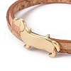 Imitation Leather Puppy Wrap Bracelets BJEW-G620-A03-2