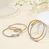 BENECREAT 4Pcs 2 Colors 304 Stainless Steel Open Cuff Bangles Set with Oval Beaded BJEW-BC0001-28-4