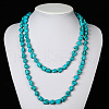 Ethnic Style Synthetic Turquoise Nuggets Beaded Long Necklaces FS-WGA4096-01-1